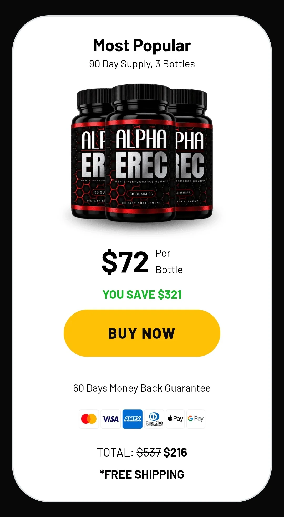 Alpha Erec® 3 bottles pricing
